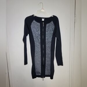 VENUS Black and Silver Long Sleeve Dress